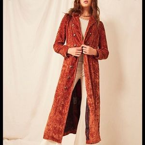 NWOT Free People Soho Velvet Coat
